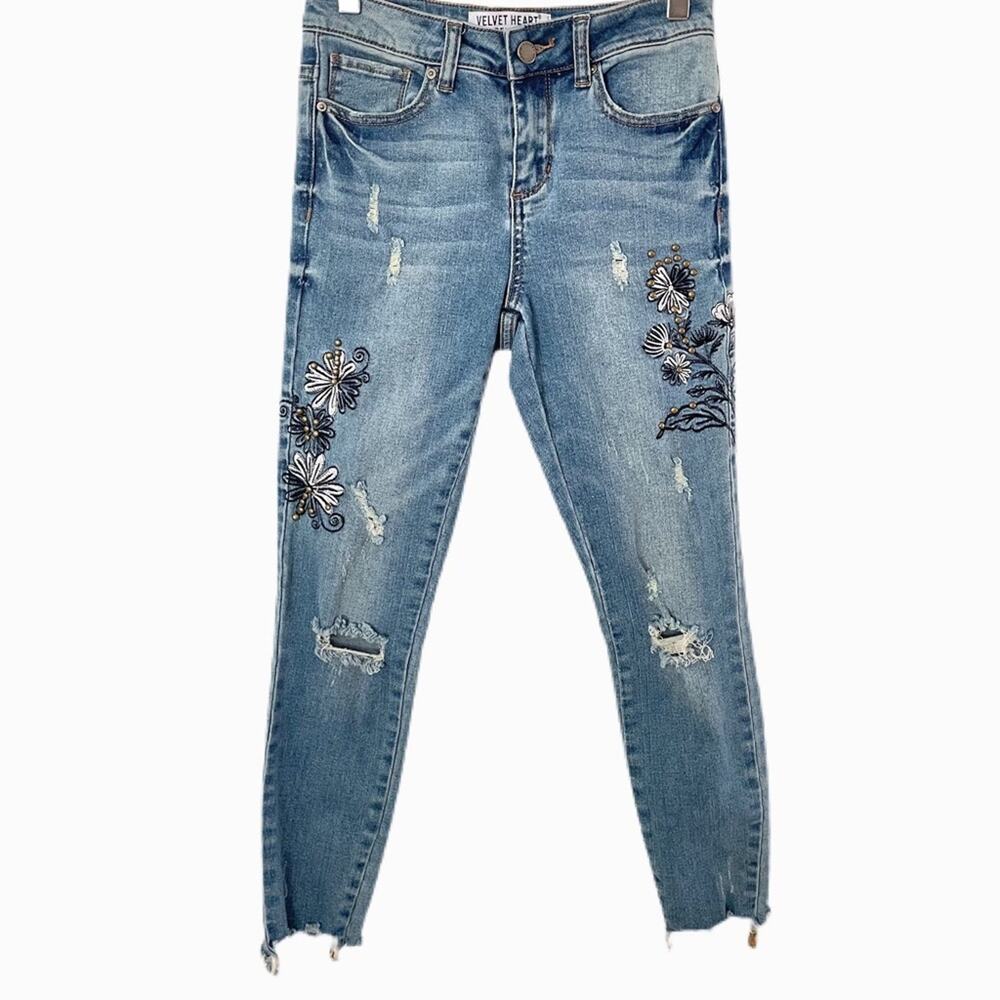 Velvet Heart Laurel Mid Rise Skinny Ankle Jeans Sz 25